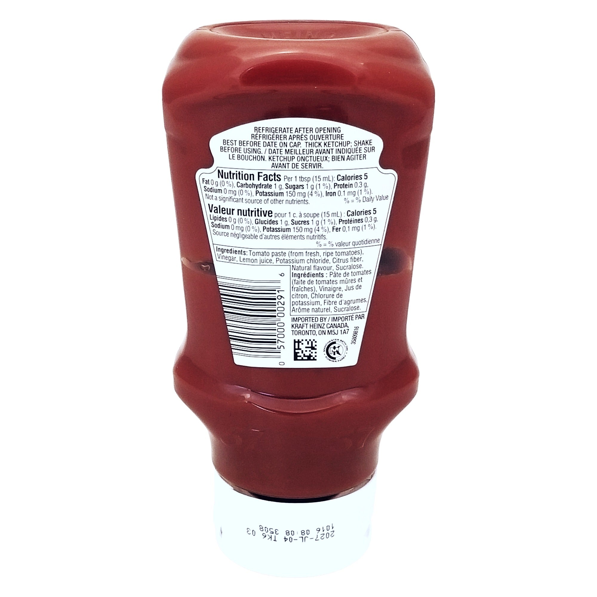 Heinz ZERO Tomato Ketchup, No Added Sugar or Salt, 375ml (12.6 fl oz)