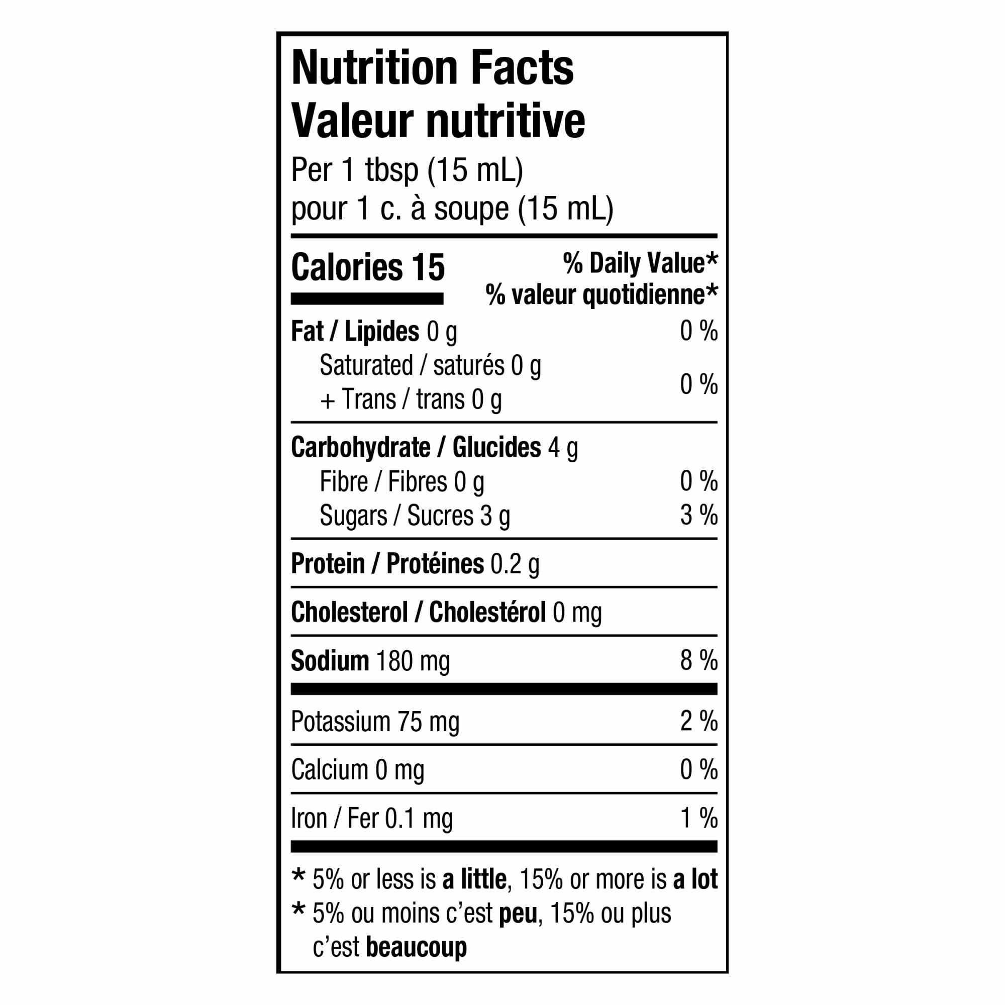 Heinz Chili Sauce, 455ml (15.4oz) Nutrition Facts