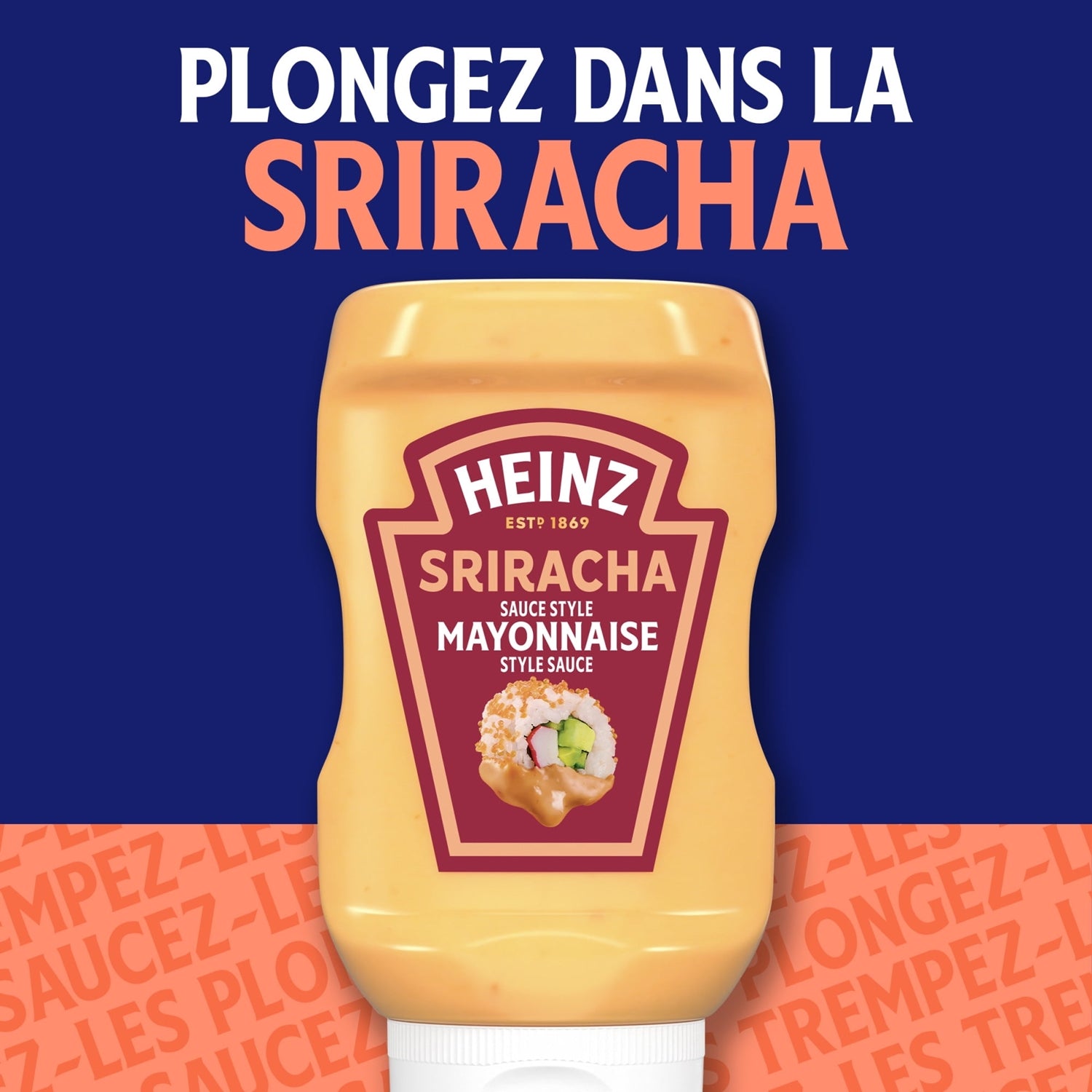 Heinz Sriracha Mayonnaise Sauce 340ml – front view 2