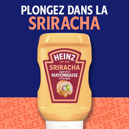 Heinz Sriracha Mayonnaise Sauce 340ml – front view 2