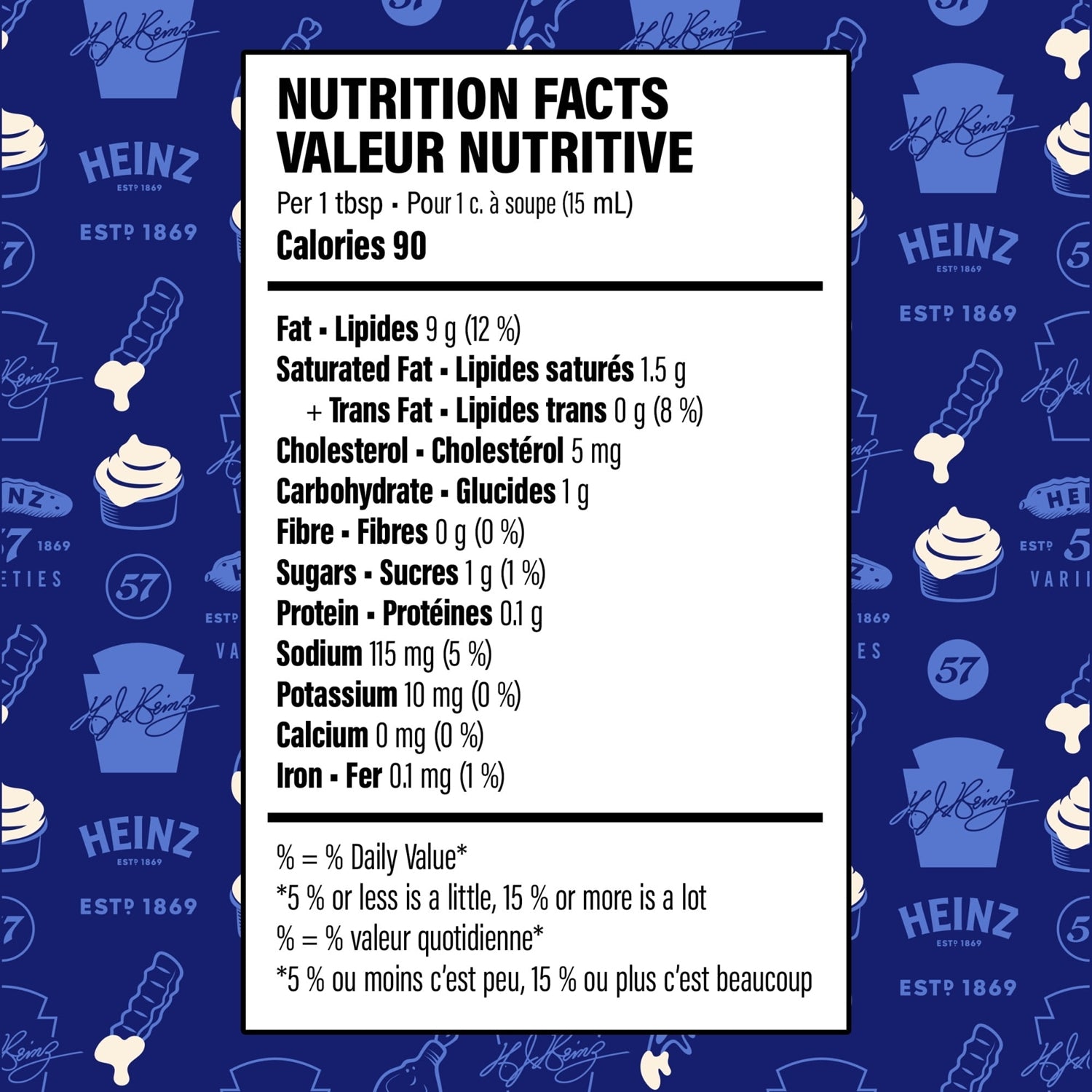 Heinz Sriracha Mayonnaise Sauce 340ml – nutrition facts 2