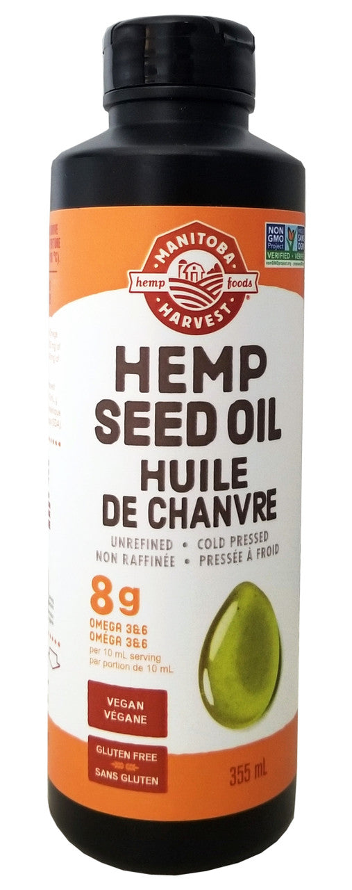 Manitoba Harvest Certified Organic Hemp Oil, 355ml/12.4 fl. oz., Bottle (Imported from Canada)