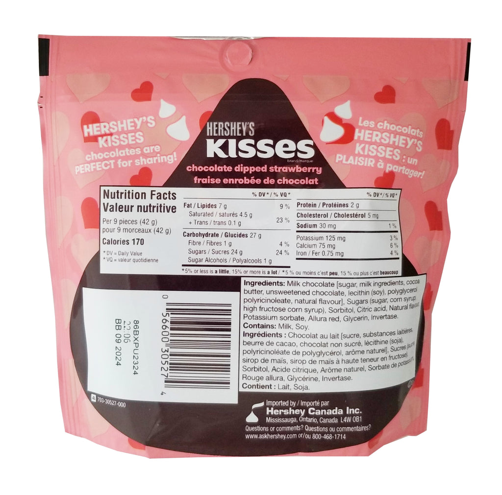 Hershey's Kisses, Chocolate Dipped Strawberry Flavored, 180g/6.3 oz