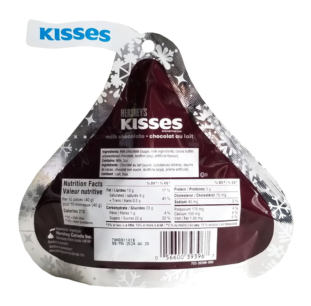 Hershey's Holiday Milk Chocolate Kisses, Red, Green, and Silver Wrapping, 78g/2.7 oz. Bag