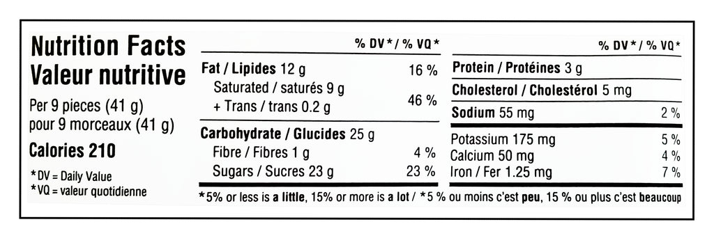 Hershey's Valentine's Day Milk Chocolate Truffle Kisses, 180g/6.3 oz. - Nutrition Facts Label