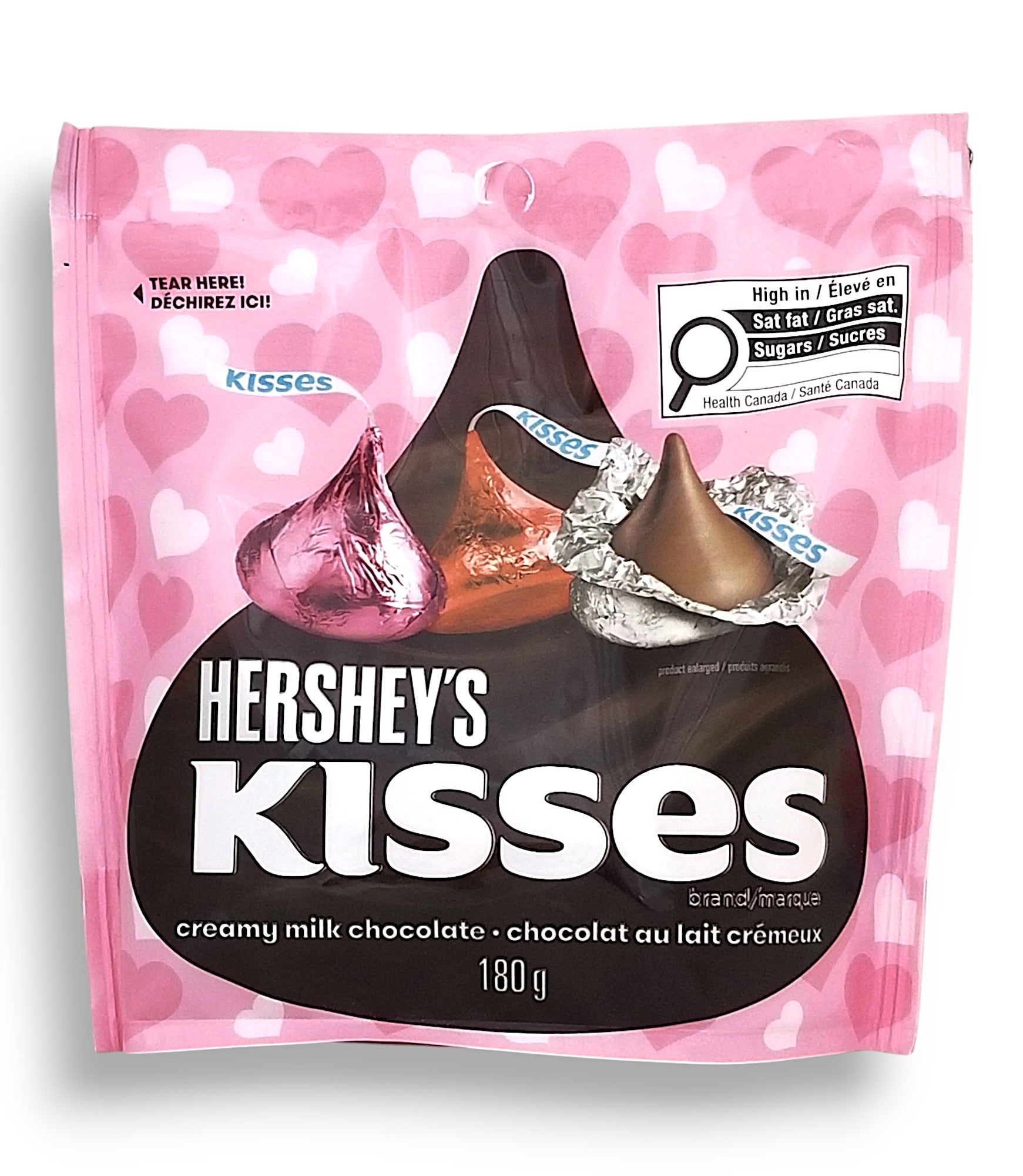 Hershey's Valentine's Day Milk Chocolate Kisses, 180g/6.3 oz. - Front