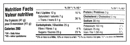 Hershey's Valentine's Day Snoopy Milk Chocolate Kisses, 180g/6.3 oz. - Nutrition Facts Label