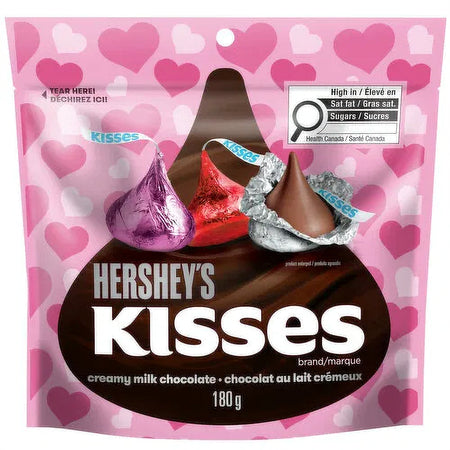 Hershey's Valentine's Day Milk Chocolate Kisses, 180g/6.3 oz. - Front Of Bag