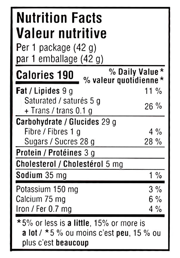 Hershey's Milk Chocolate Eggies, 42g/1.5 oz. - Nutrition Facts Label