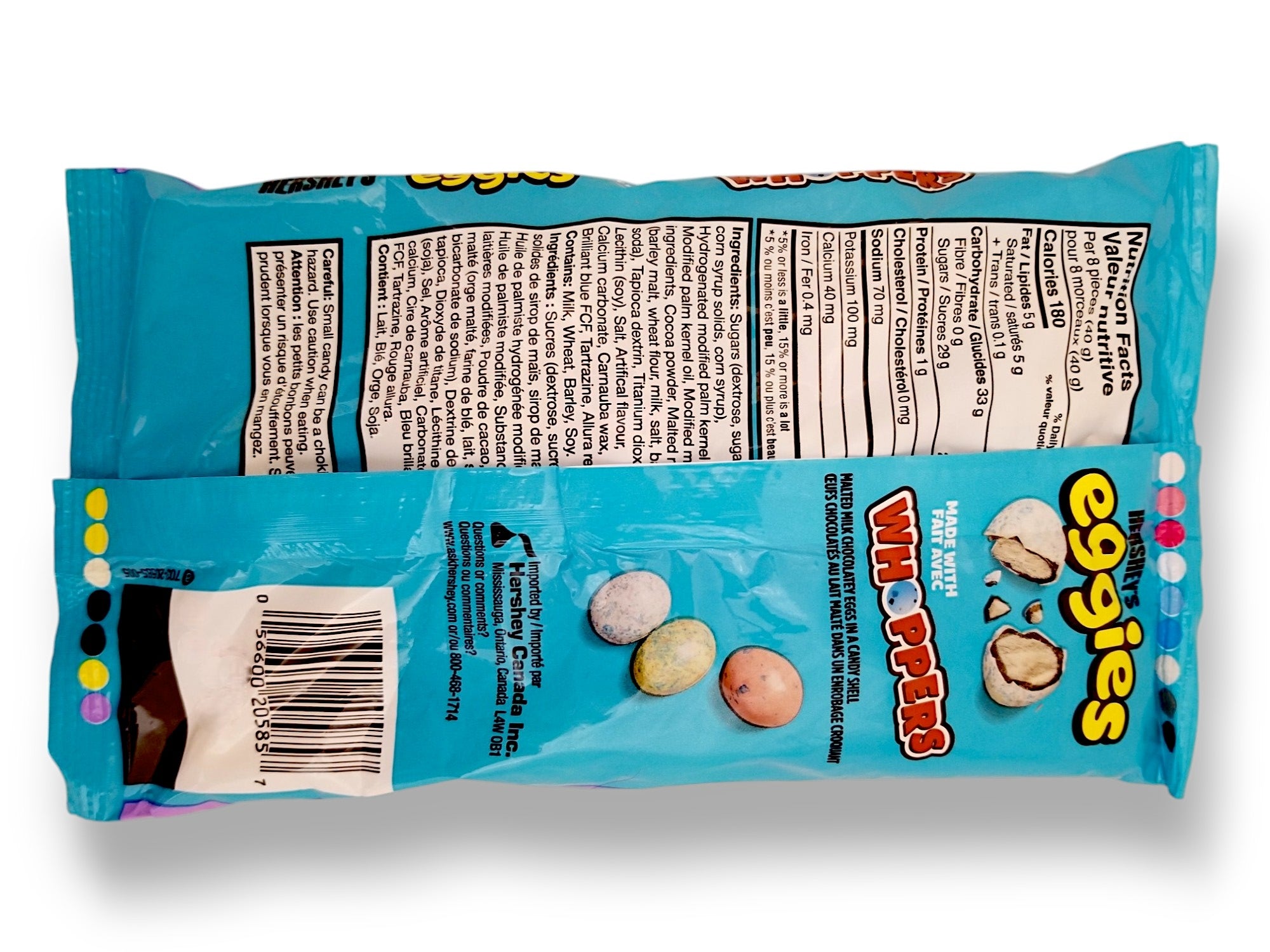 HERSHEY'S Eggies Made With Whoppers, 340g/12 oz. - Back Of Bag