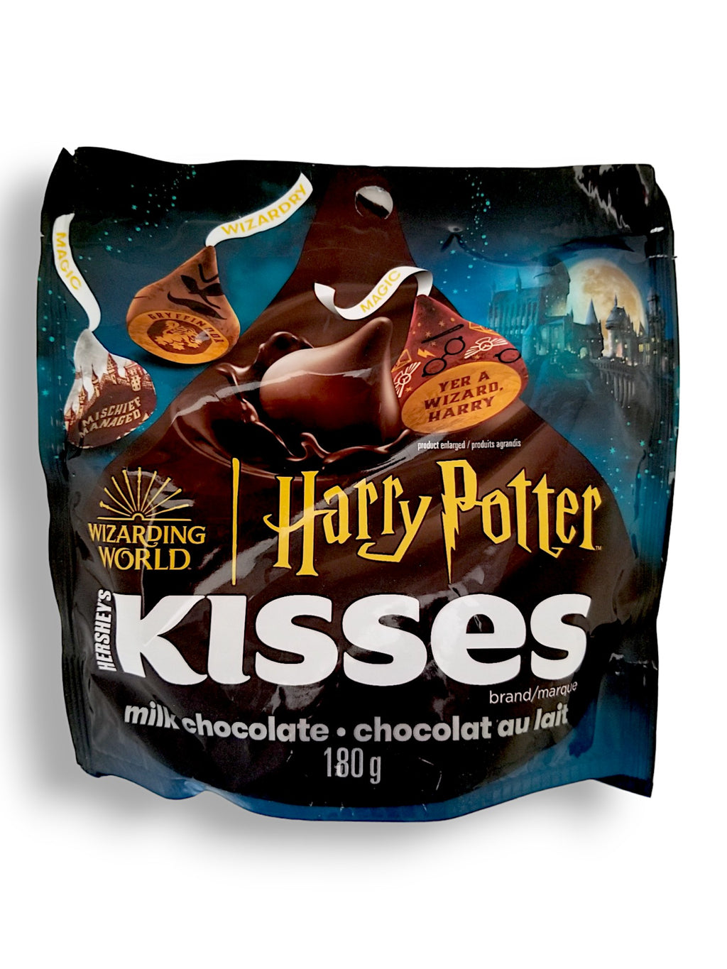 Hershey's Wizarding World of Harry Potter Kisses, 180g/6.3 oz. Bag, front of bag.