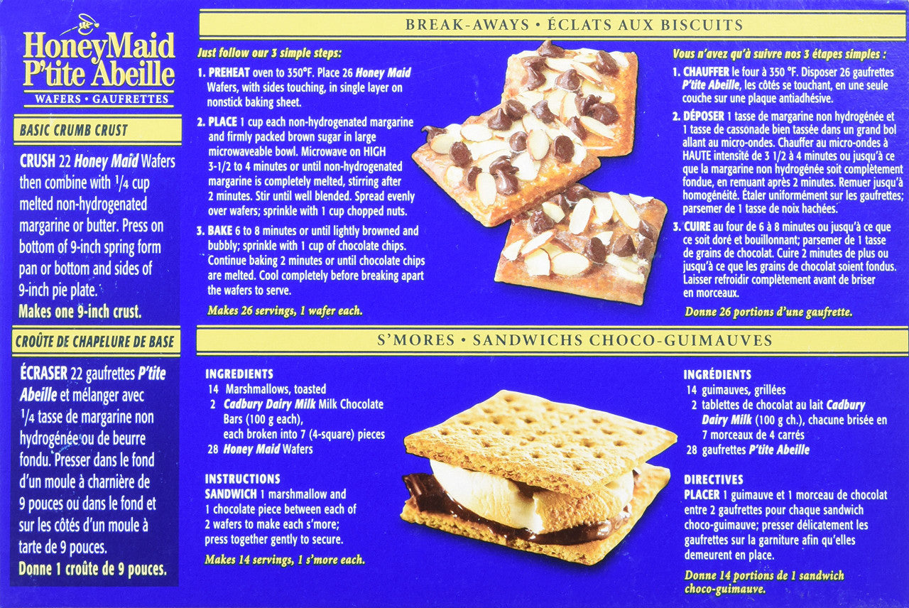 Honey Maid Graham Wafers, 400g/14.1 oz Box Back Side