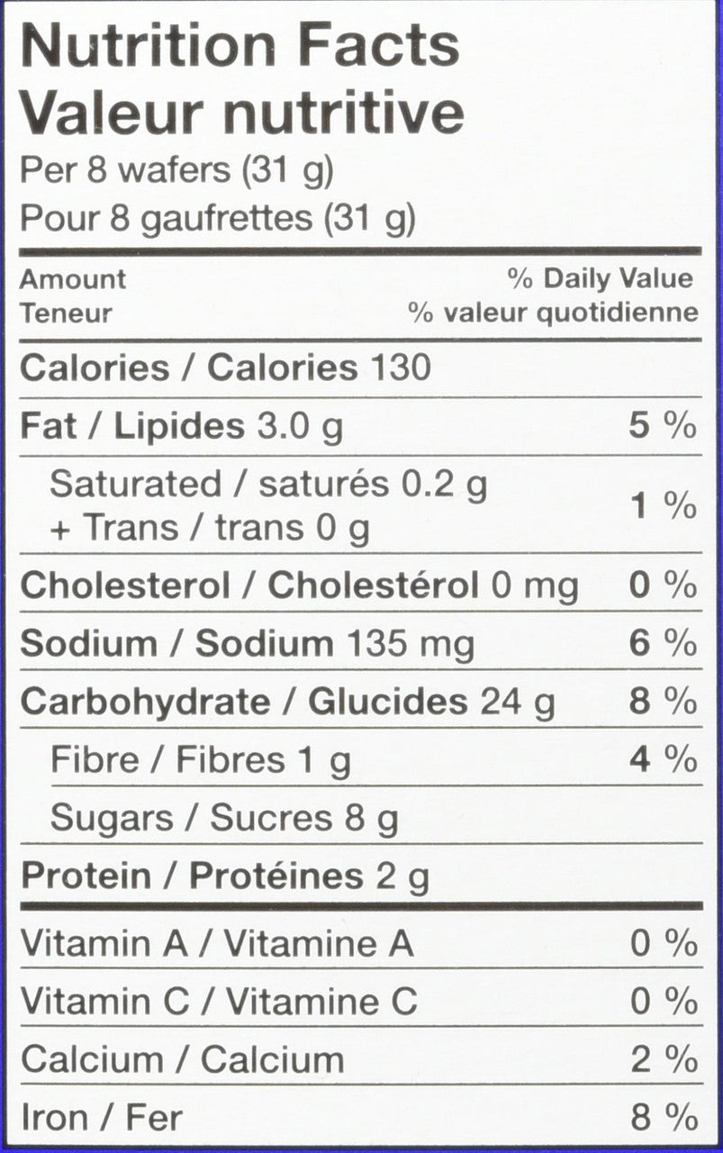 Honey Maid Graham Wafers, 400g/14.1 oz Nutrition Facts Label