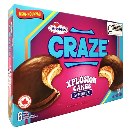 Hostess CRAZE Xplosion S’mores Snack Cakes 324g (11.4 oz) — 6 Count Box