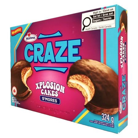 Hostess CRAZE Xplosion S’mores Snack Cakes 324g (11.4 oz) — 6 Count Box