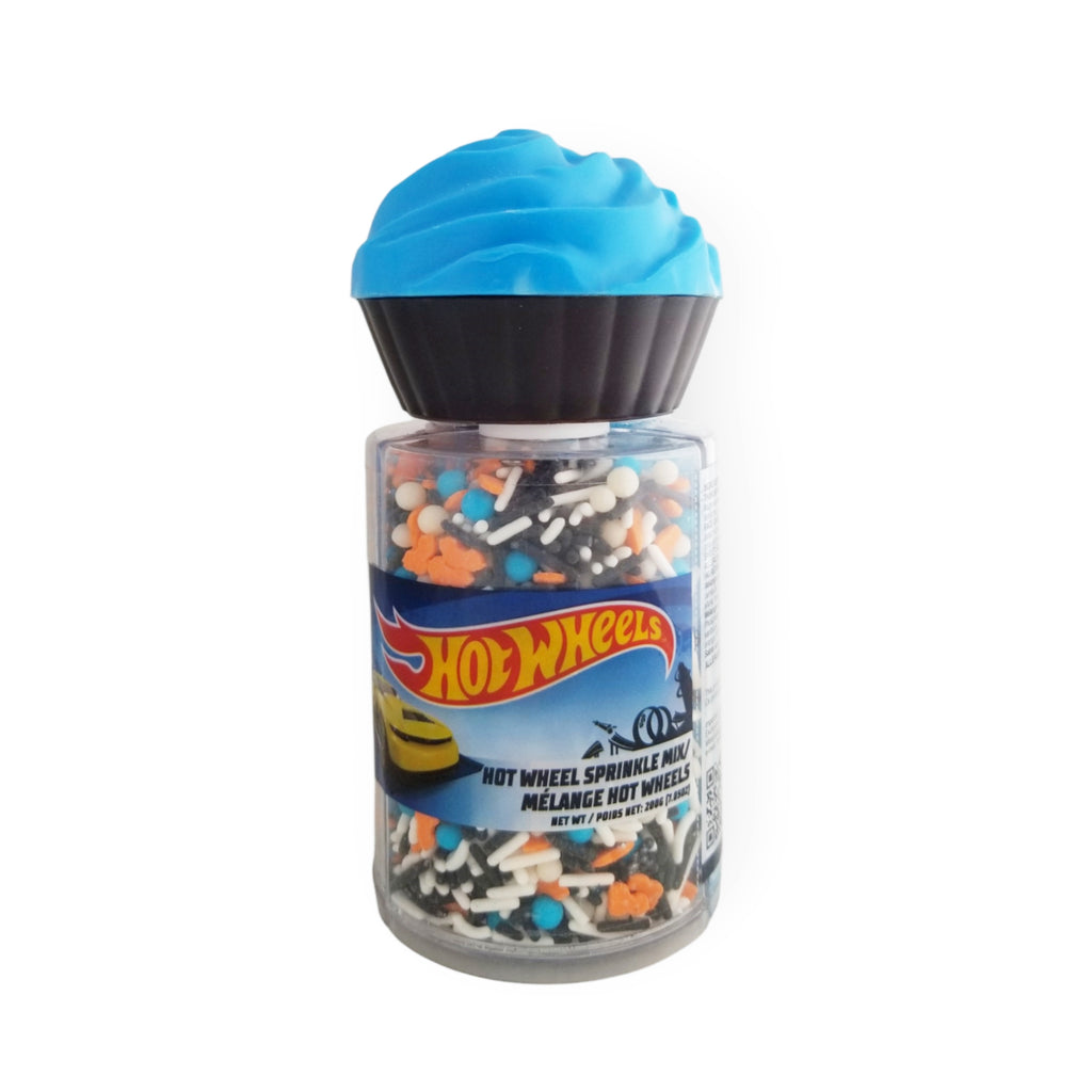 Twinkle Baker Decor Hot Wheels Sprinkle Mix, Three Cell Shaker, 200g/7 oz. Bottle