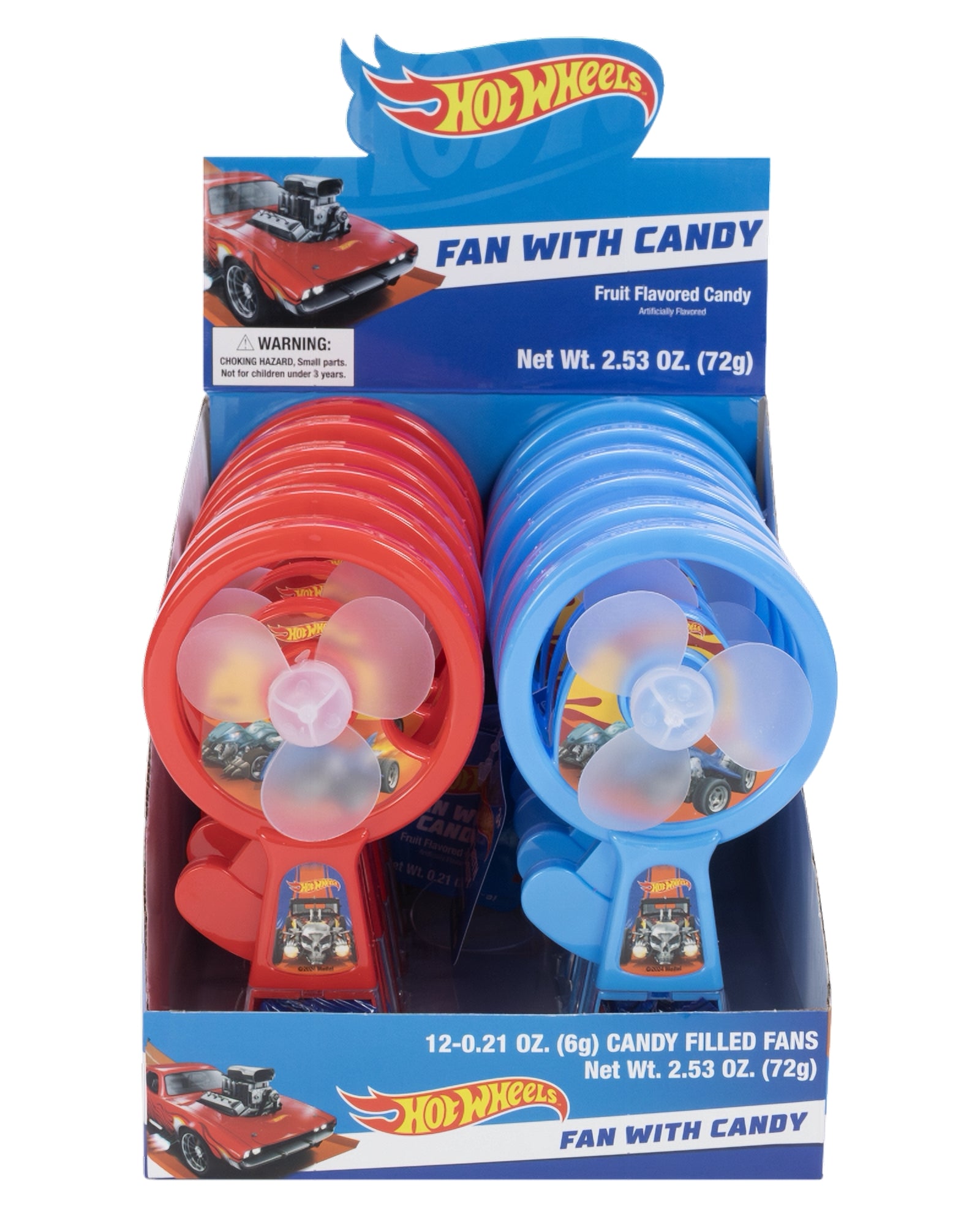 Hot Wheels Candy Fan 12 x 6g 72g assorted hard candy front of pack