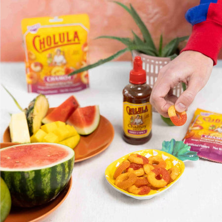 Huer Cholula Chamoy Tropical Ring Gummies – Sour Fruity Candy 100g (3.5 oz)