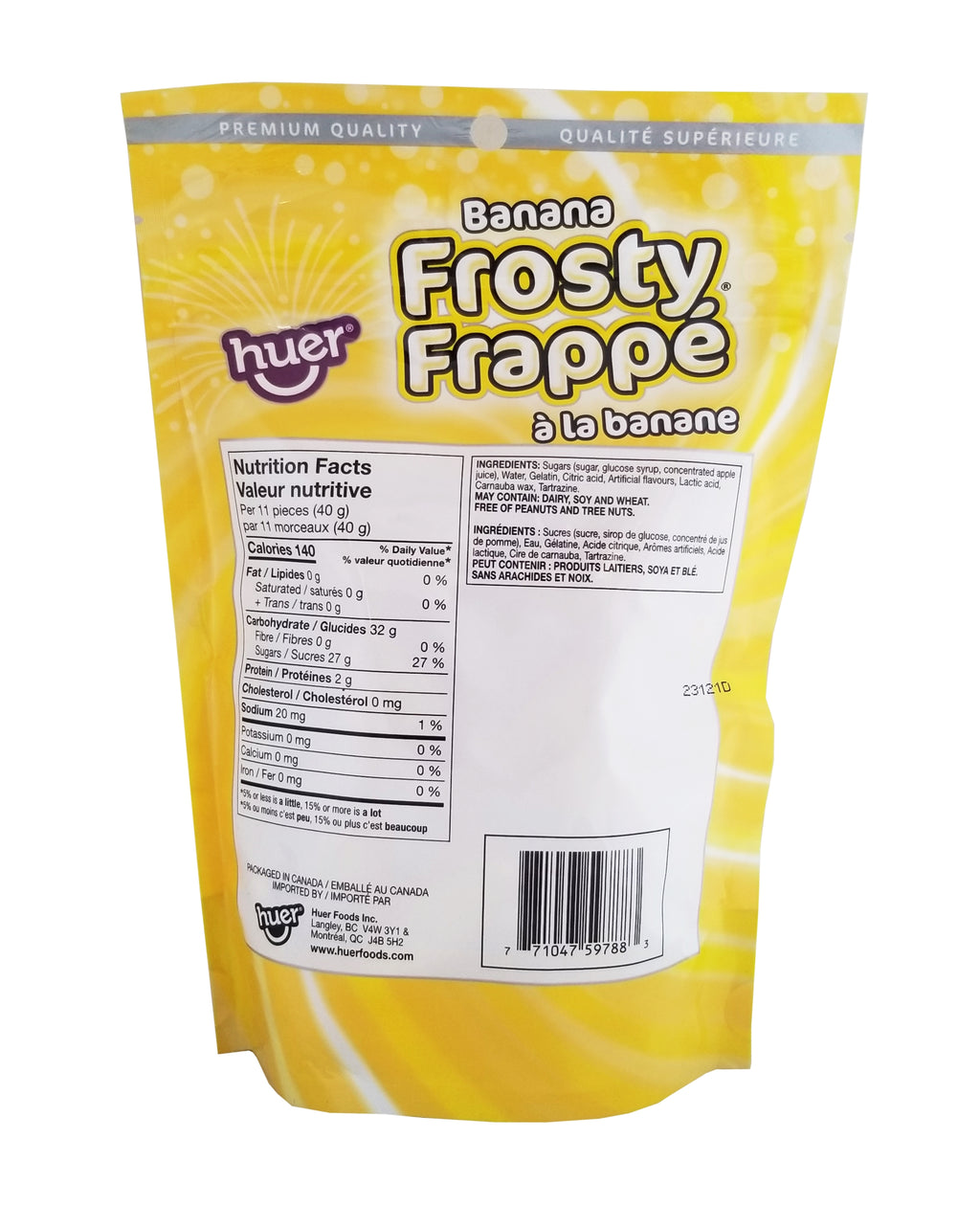 Huer Banana Frosty Bottle Gummies, 300g/10.5 oz