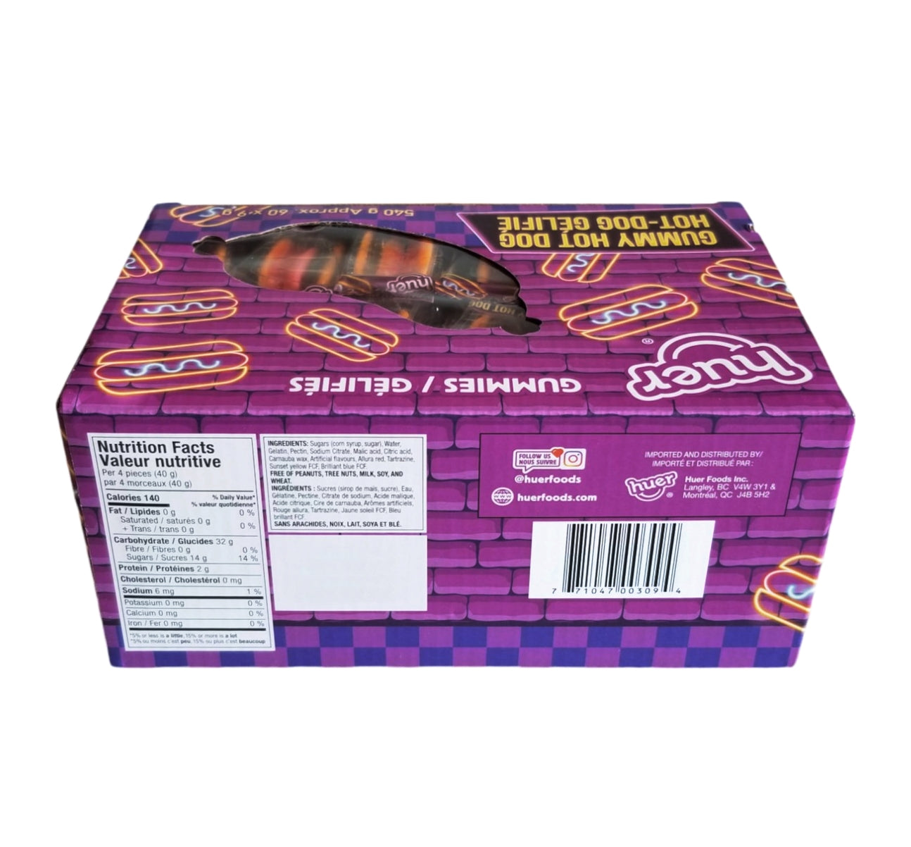 Huer Gummy Hot Dogs, 60 Individually Wrapped Gummies, 540g/19 oz