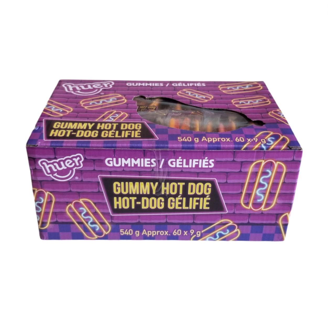 Huer Gummy Hot Dogs, 60 Individually Wrapped Gummies, 540g/19 oz