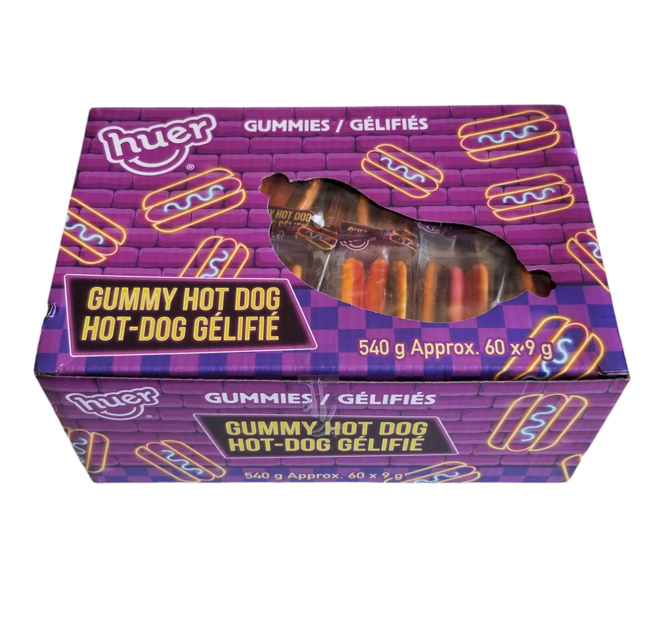 Huer Gummy Hot Dogs, 60 Individually Wrapped Gummies, 540g/19 oz