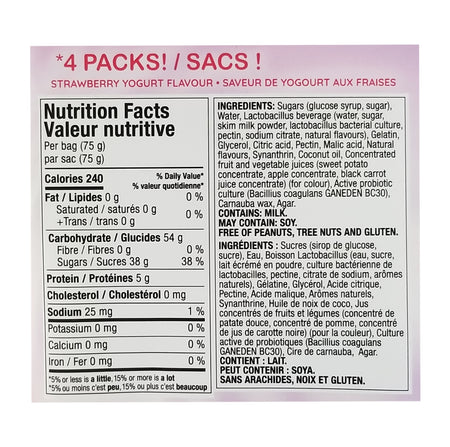 Huer Hero Probiotic Gummy Bears strawberry nutrition facts and ingredients