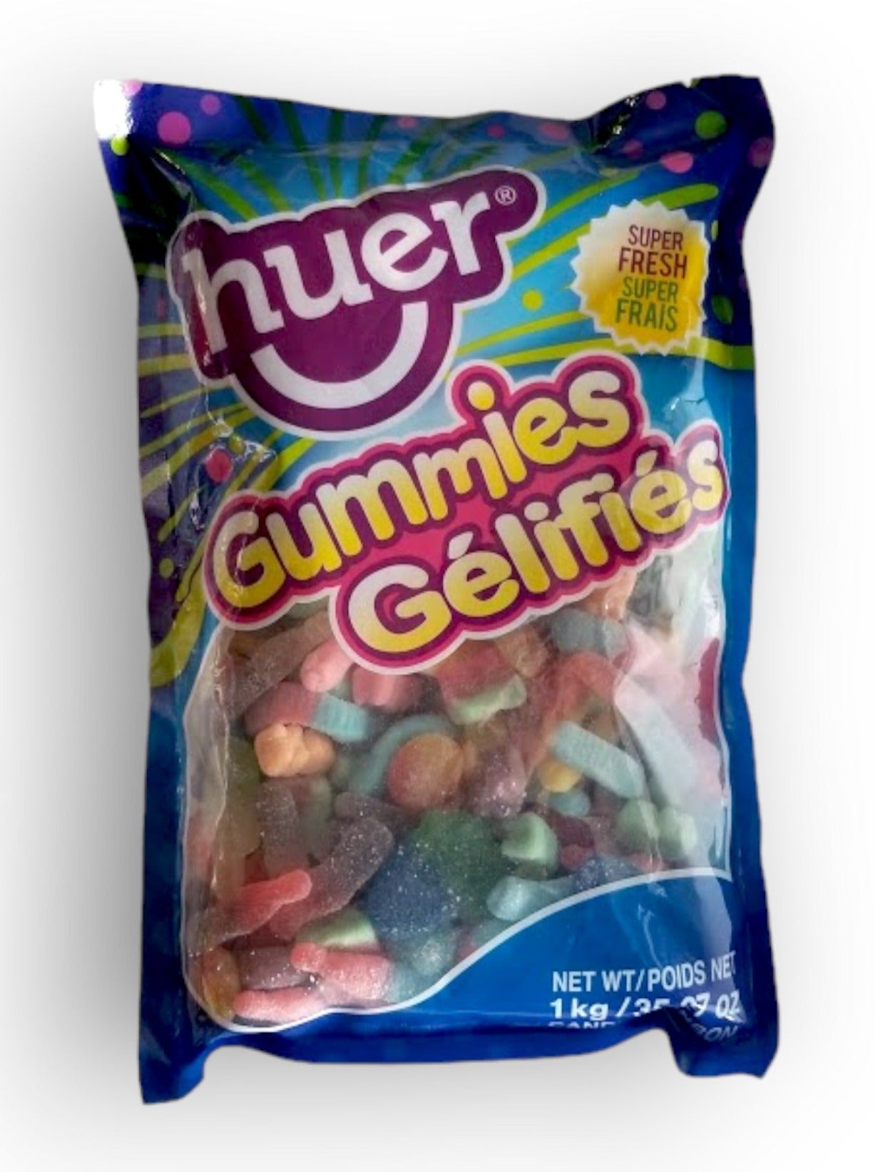 Huer Sour Gummy Mix, 1kg/2.2 lb