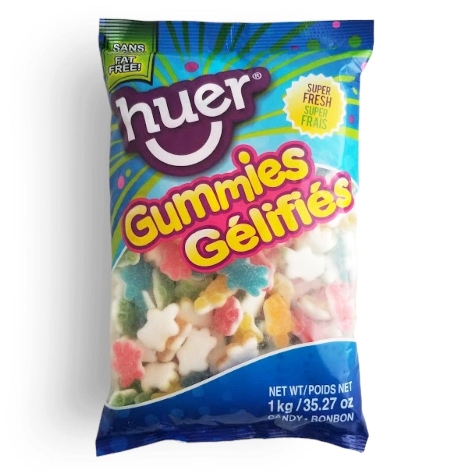 Huer Assorted Sour Turtles Gummies, 1kg/2.2 lbs. Bulk Bag | Caffeine ...