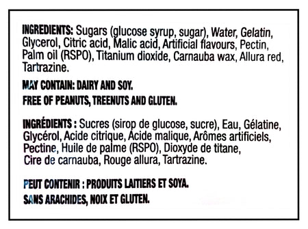 Huer Antarctic Penguins Gummies, 1kg/2.2 lb. - Front - Ingredients Label