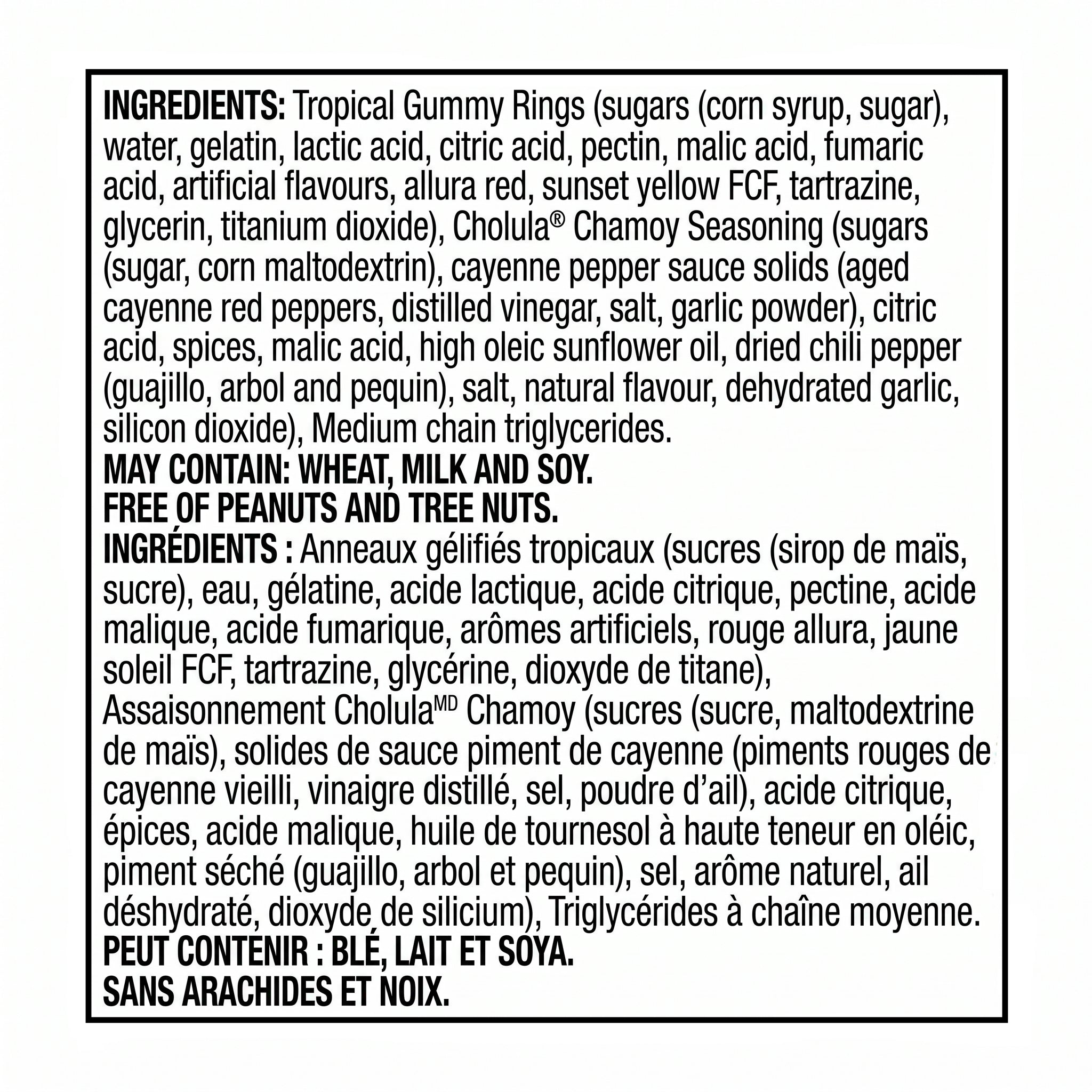 Huer Cholula Chamoy Tropical Ring Gummies – Sour Fruity Candy 100g (3.5 oz)