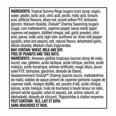 Huer Cholula Chamoy Tropical Ring Gummies – Sour Fruity Candy 100g (3.5 oz)