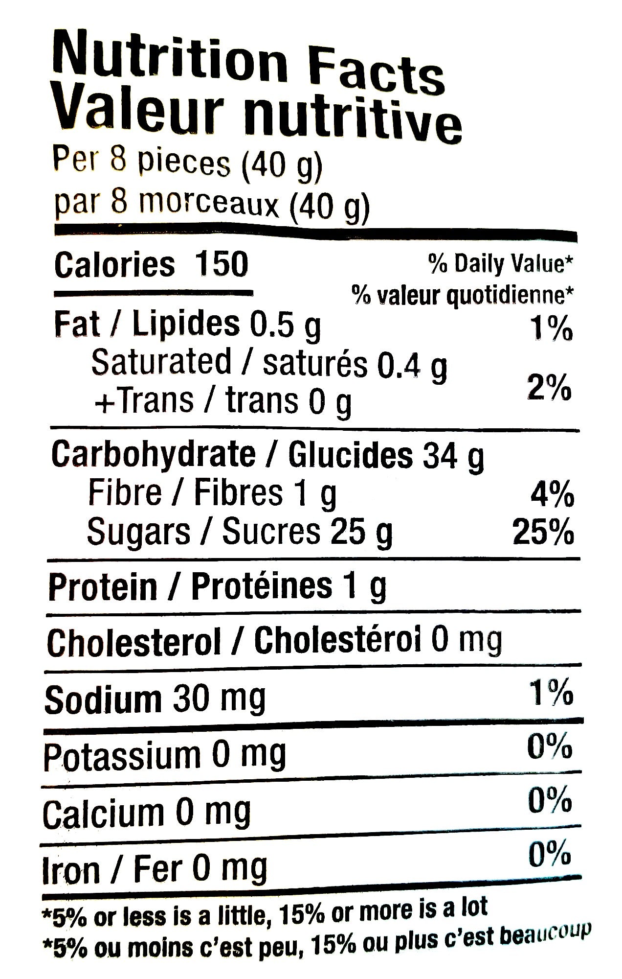 Huer Groovy Gummy Mix, 1kg/2.2 lbs., nutrition facts label.