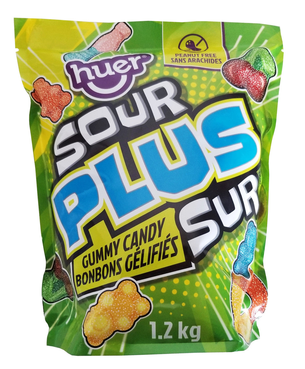 Huer Sour PLUS Gummy Candy, 1.2 kg/2.6 lbs., Bag {Imported from Canada}