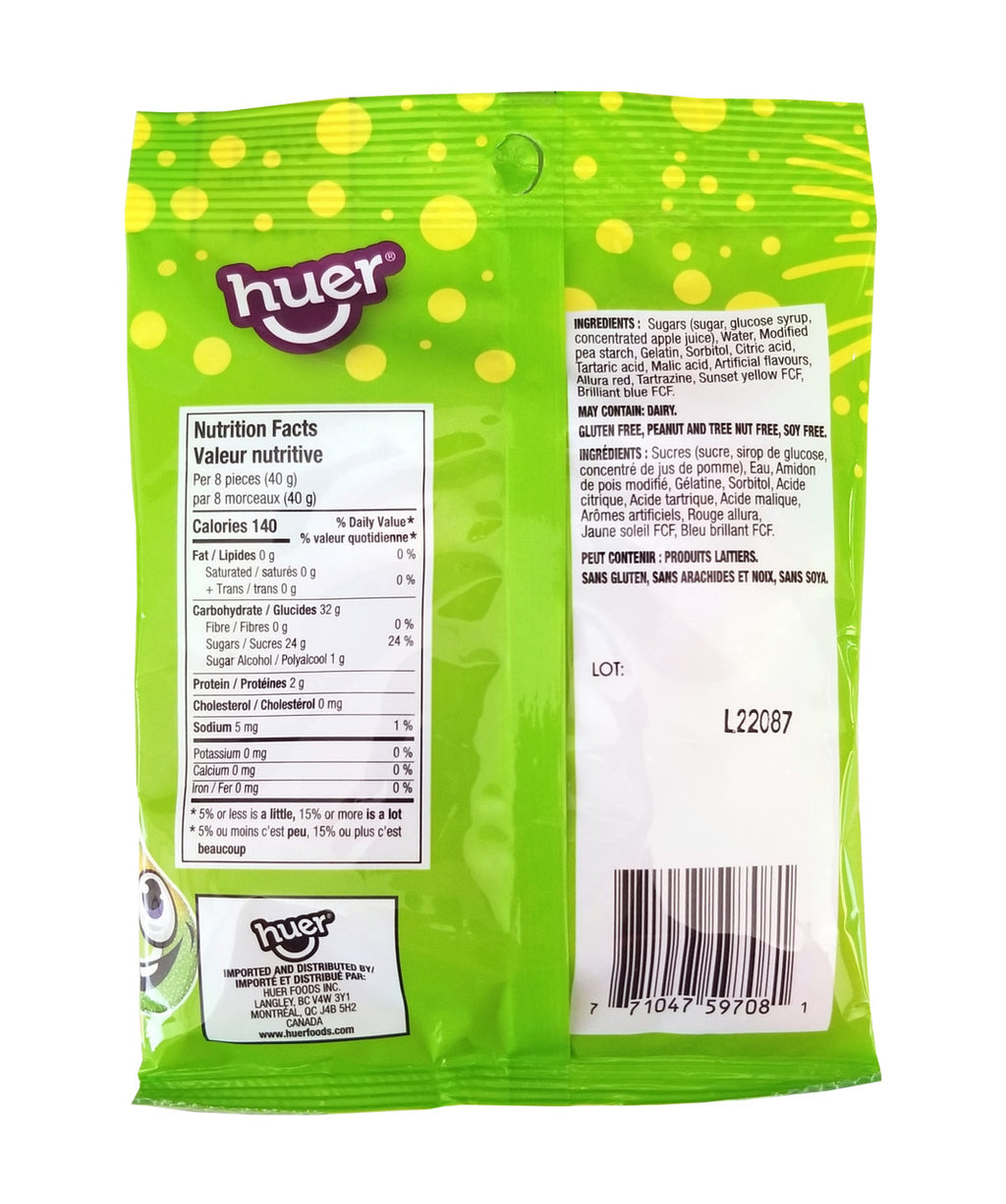 Huer Sour Suckers Gummy Candy, 120g/4.2 oz., Peg Bag, {Imported from Canada}