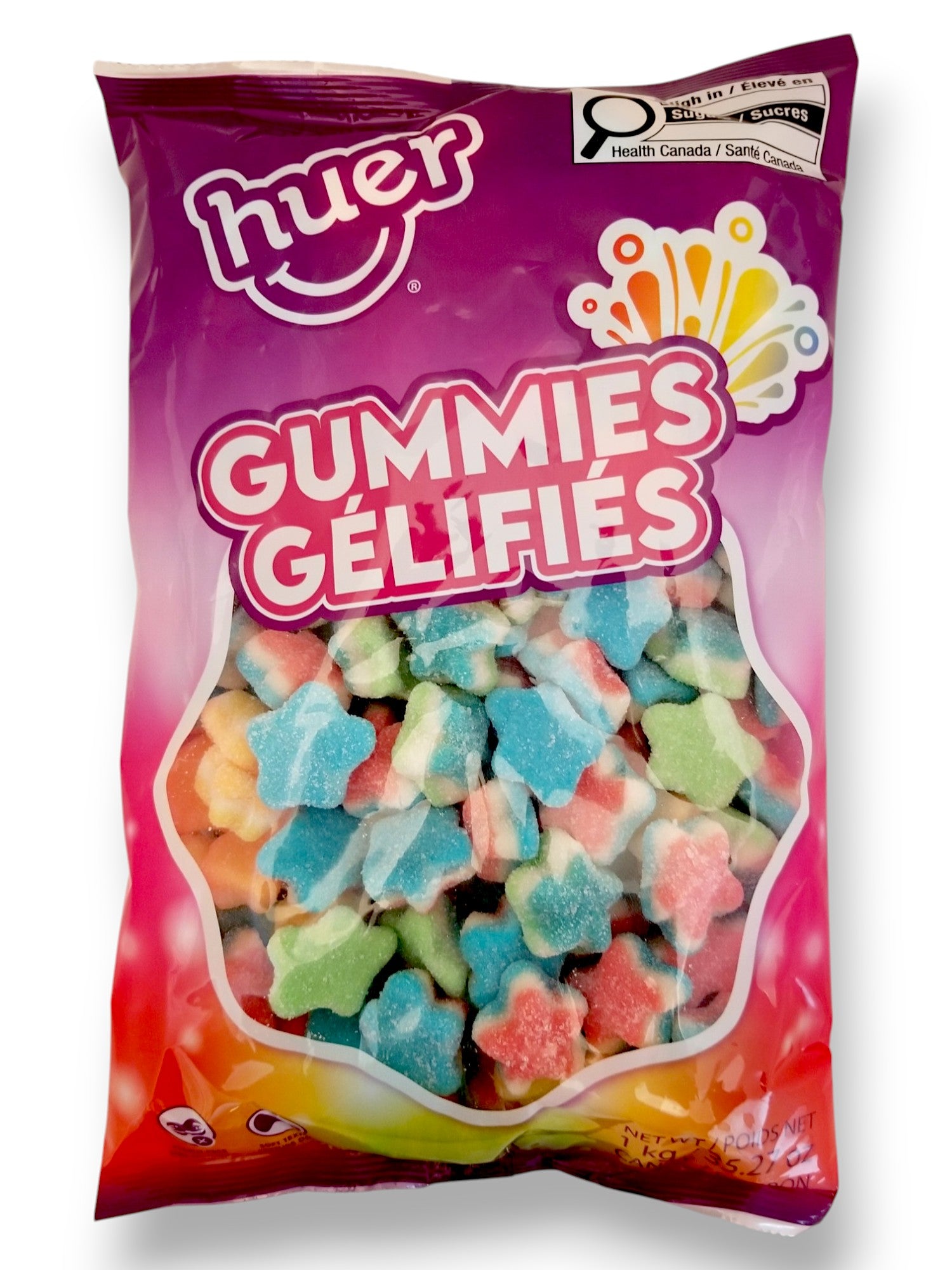 Huer Sour Triple Starfish Gummies, 1kg/2.2 lb. - Front