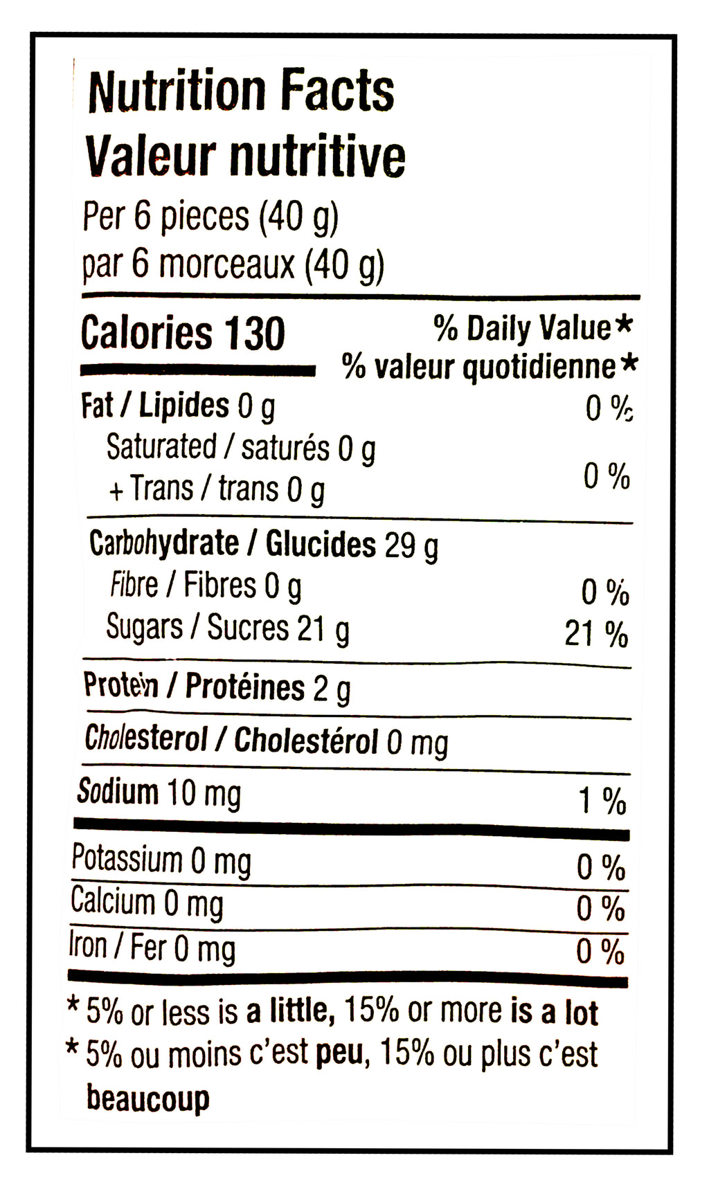 Huer Tropical Avocado Gummies, 1kg/2.2 lb. - Nutrition Facts Label