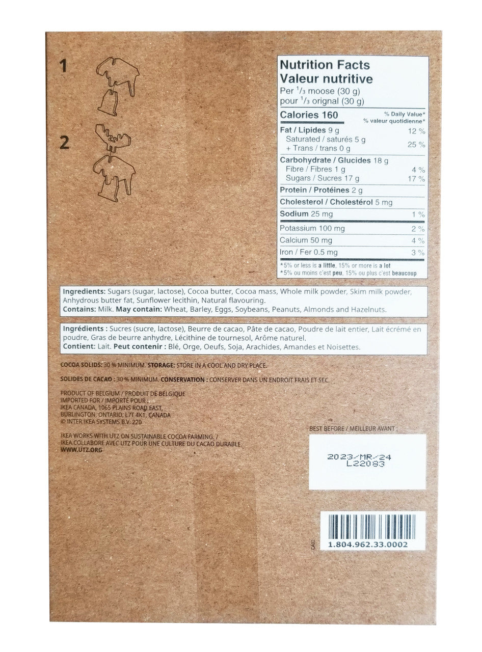 IKEA BELÖNING Self-Assembly Milk Chocolate Moose, 90g/3.15 oz. {Imported from Canada}