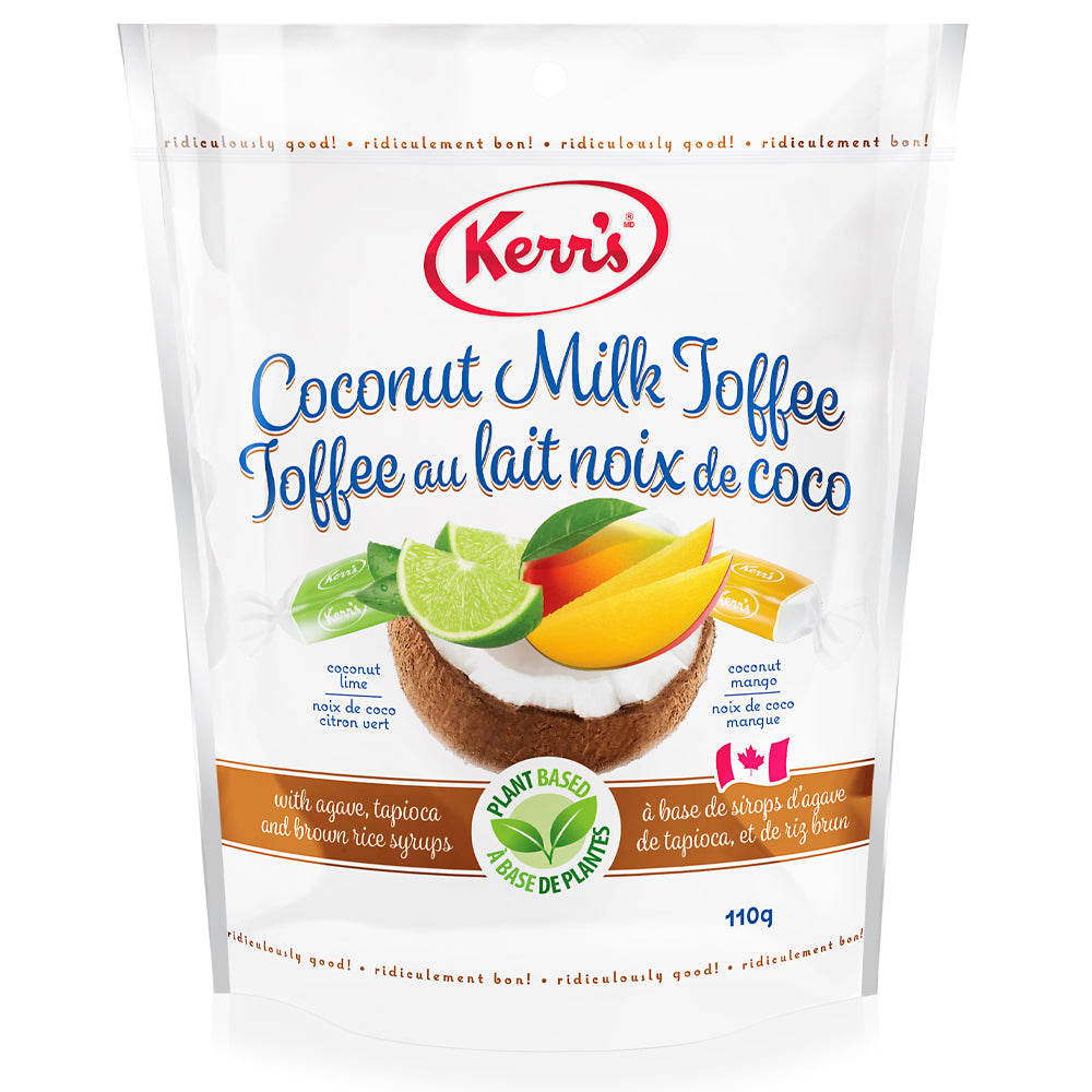 Kerr's Coconut Milk Toffee, Coconut Lime & Coconut Mango Flavor, 110g/3.8 oz. Bag