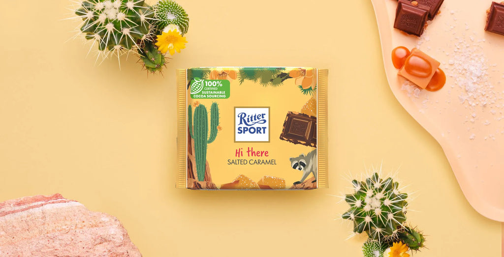 Ritter Sport Taste the World Milk Chocolate Salted Caramel Bar, 100g/3.5 oz. Bar {Imported from Canada}