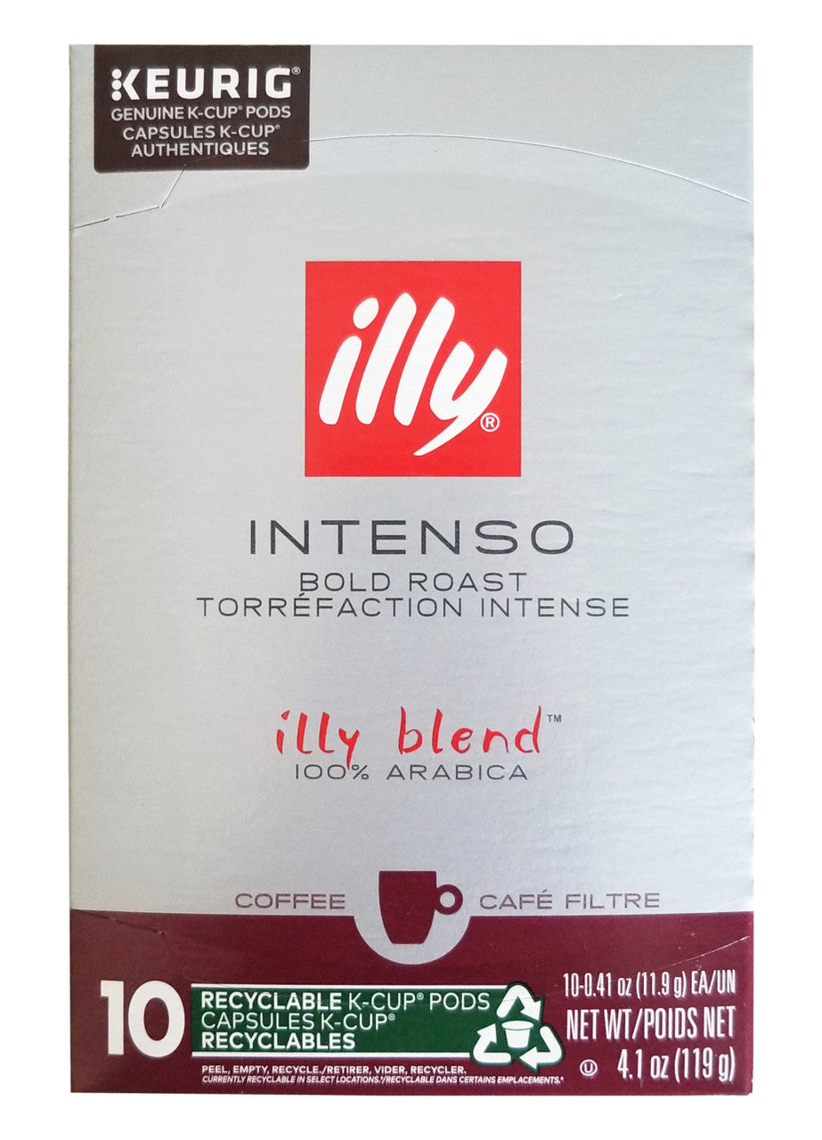 Illy Intenso Bold Roast Coffee, K-Cups, 10 Count, 119g/4.2 oz. Box {Imported from Canada}