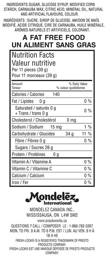 Maynards Swedish Berries Gummy Candy 315g - Nutrition Facts & Ingredients