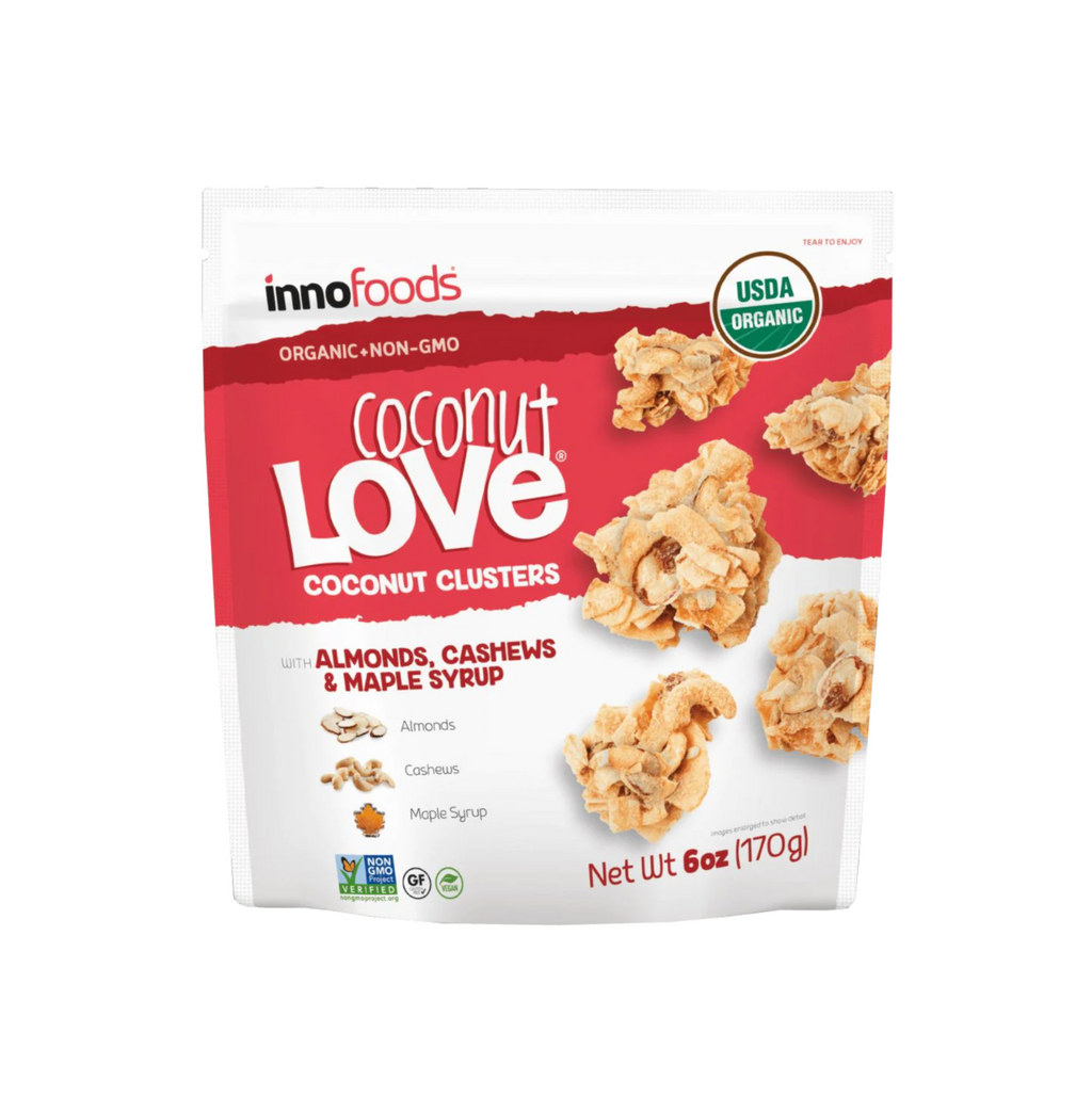 Innofoods Coconut Love, Crunchy Coconut Bites with Almonds, Cashews & Maple Syrup, 150g/5.25 oz. Bag, {Imported from Canada}