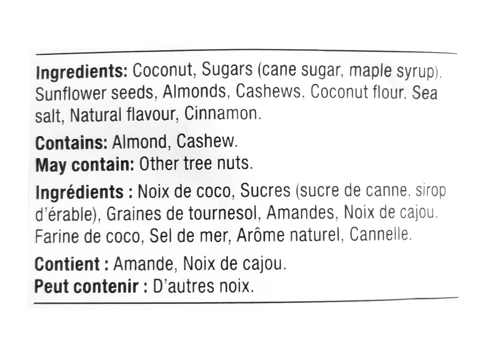 Innofoods Coconut Love, Crunchy Coconut Bites with Almonds, Cashews & Maple Syrup, 150g/5.25 oz. Bag, {Imported from Canada}