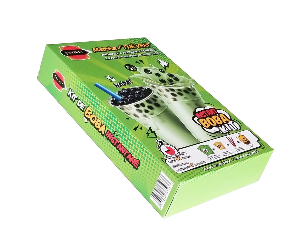 J-Basket Instant Boba Kit, Matcha Flavor, 285g/10 oz. Box {Imported from Canada}