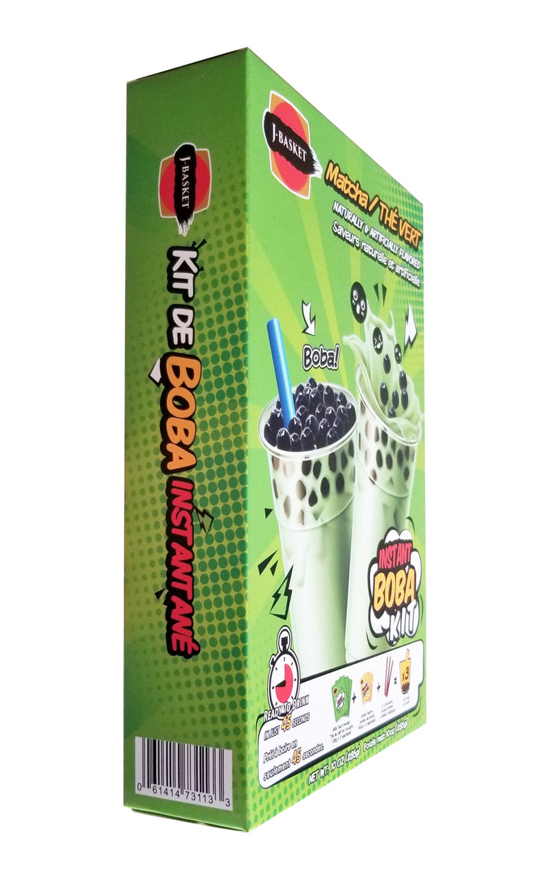 J-Basket Instant Boba Kit, Matcha Flavor, 285g/10 oz. Box {Imported from Canada}