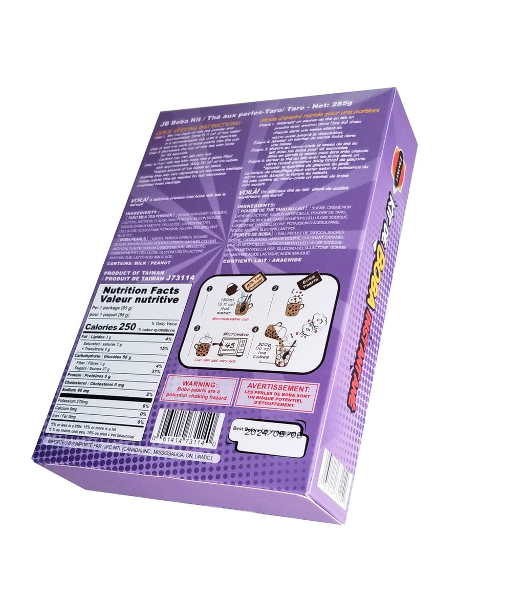 J-Basket Instant Boba Kit, Taro Flavor, 285g/10 oz. Box {Imported from Canada}