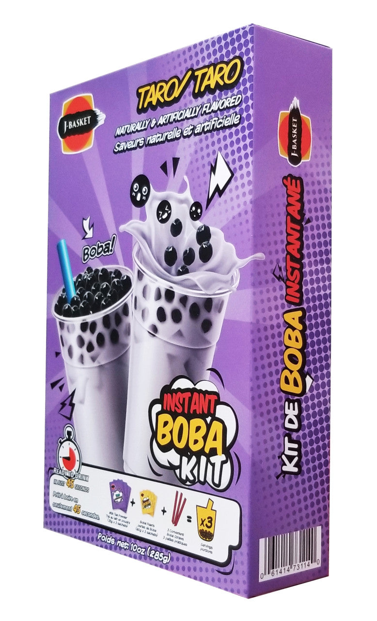 J-Basket Instant Boba Kit, Taro Flavor, 285g/10 oz. Box {Imported from Canada}