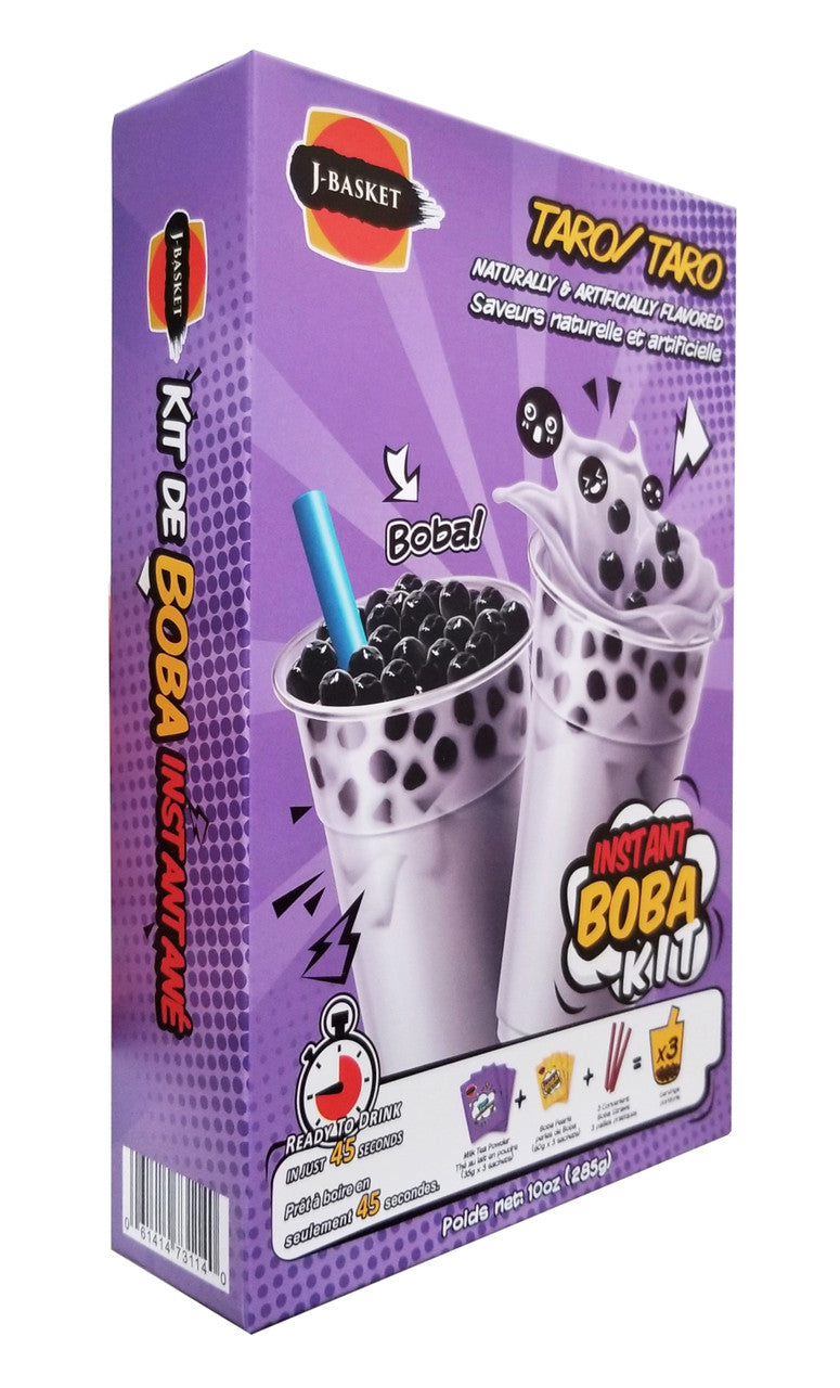 J-Basket Instant Boba Kit, Taro Flavor, 285g/10 oz. Box {Imported from Canada}