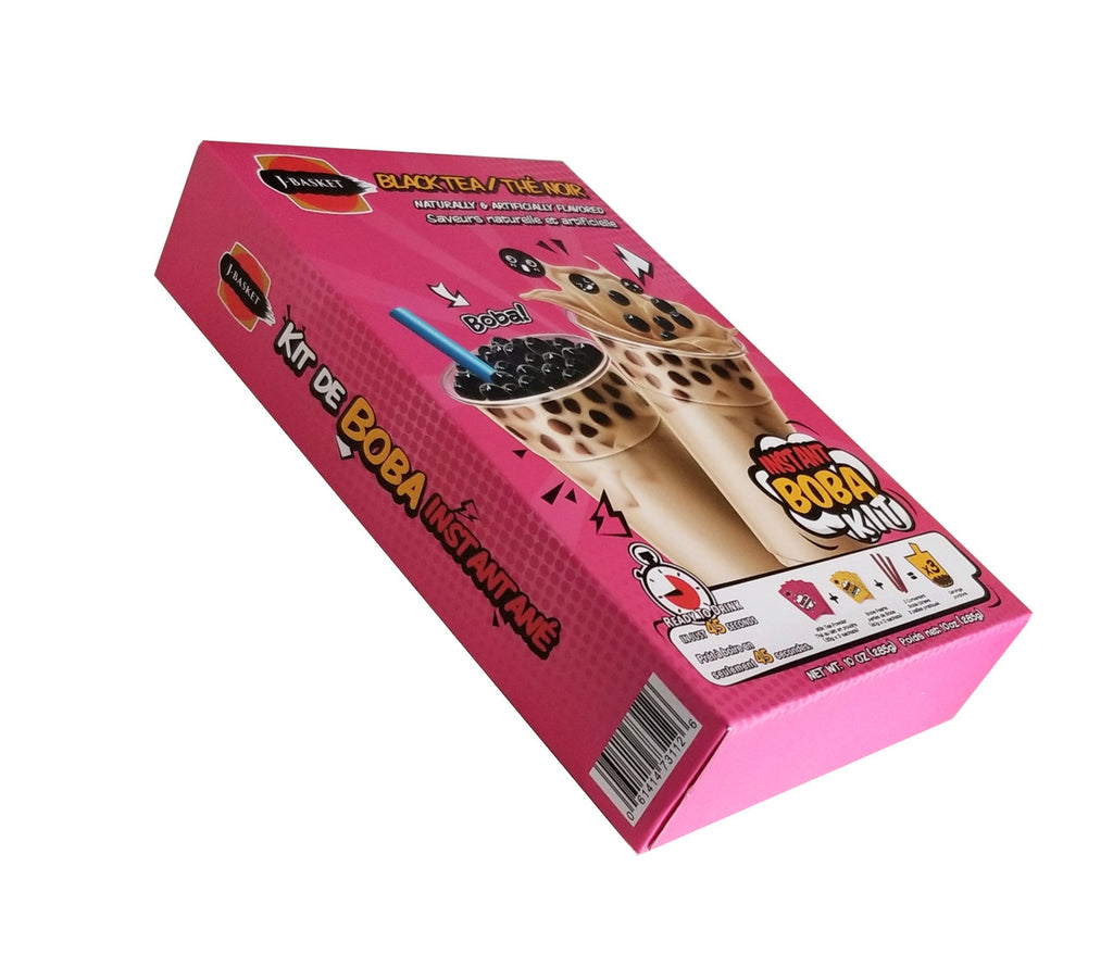 J-Basket Instant Boba Kit, Black Tea Flavor, 285g/10 oz. Box {Imported from Canada}